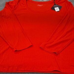 Ava & Viv Vibrant Red Long Sleeve Top